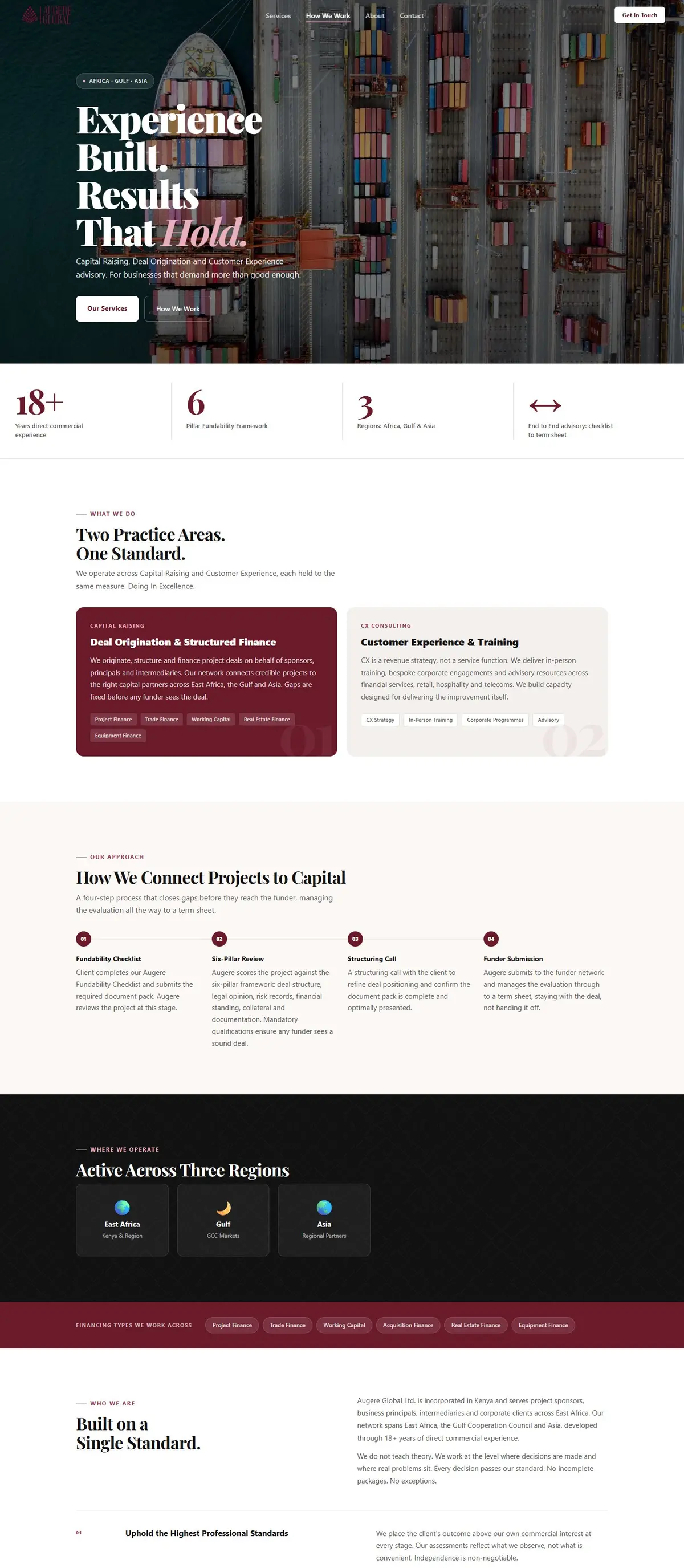 The Augere Global homepage, designed and built by Human Interaction